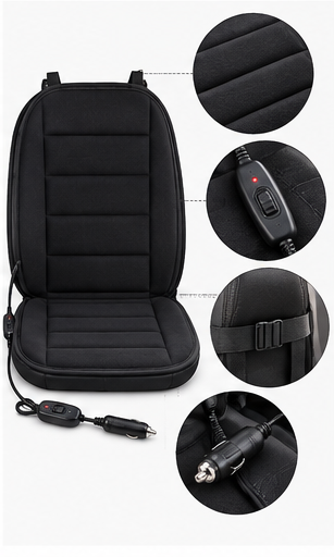 12V Heated Car Seat Cover – Car Seat Heater Cushion